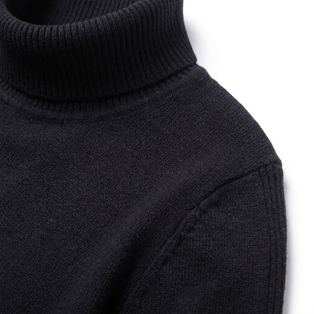 Rollkragenpullover Herren Slim Fit – Feinstrick in vielen Farben – Detail