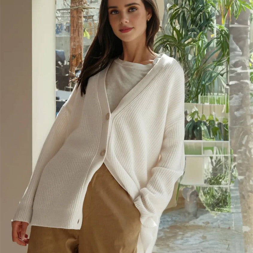Strickcardigan mit V-Ausschnitt