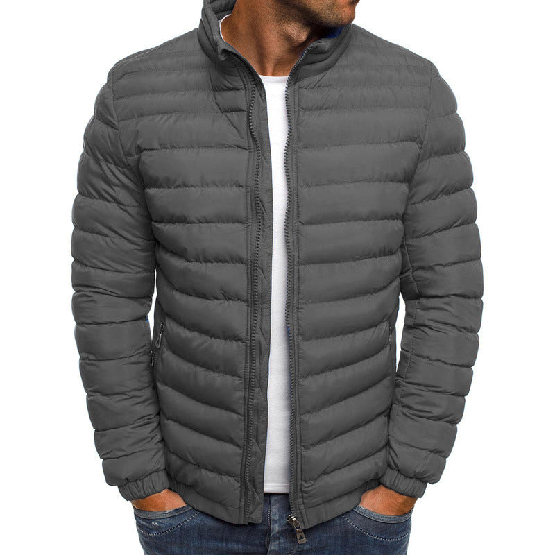 Steppjacke Herren mit Stehkragen – Grau