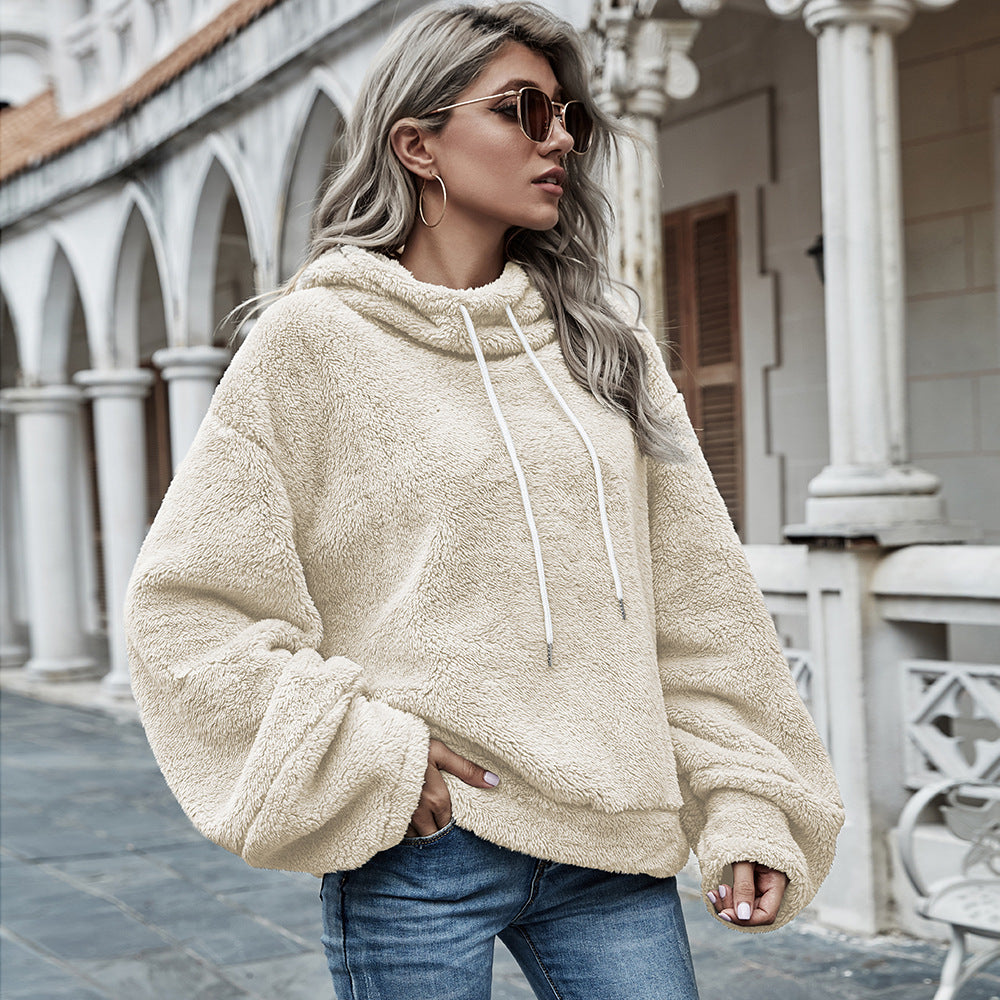 Plüsch Hoodie Damen oversized