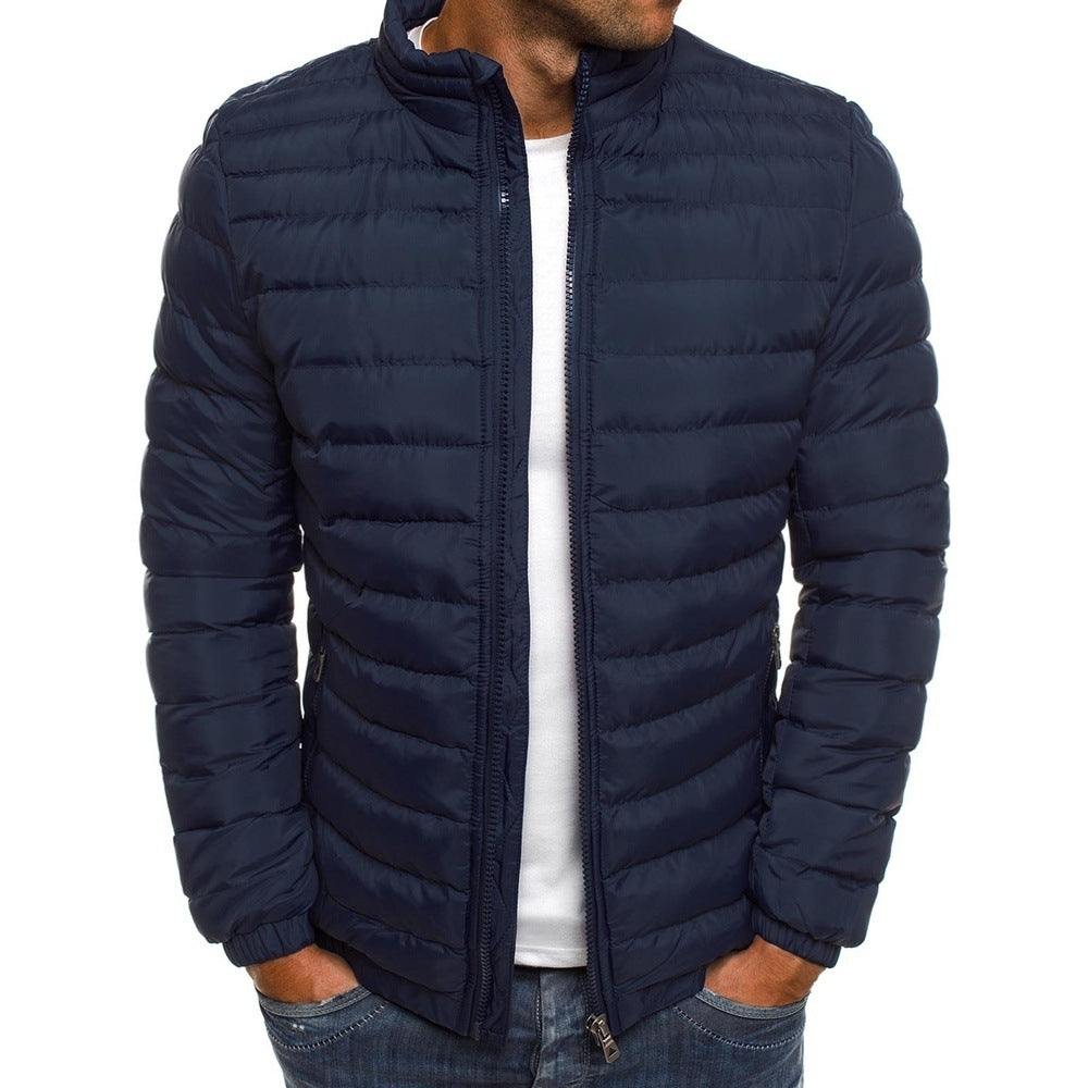 Steppjacke Herren mit Stehkragen – Marineblau
