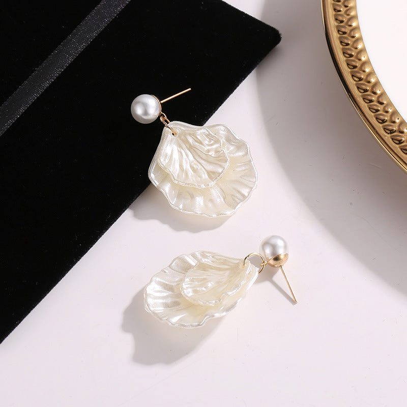 Muschel Ohrringe Damen mit Perle