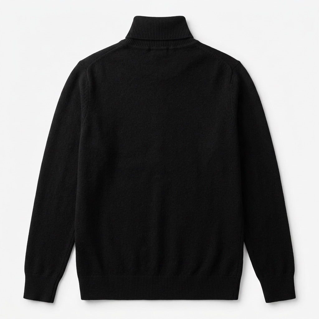 Rollkragenpullover Herren Feinstrick – Zeitloser Basic Pullover – Flatlay