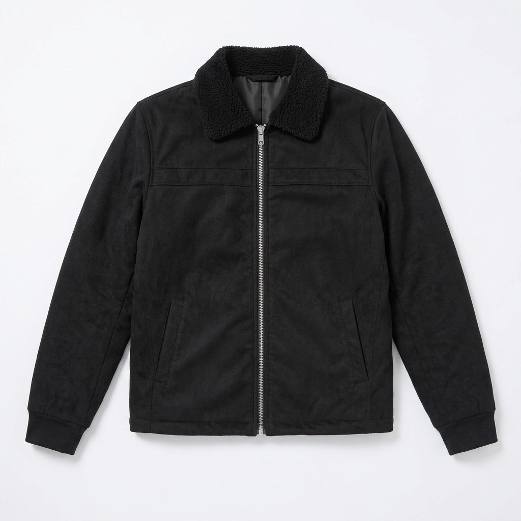 Herren Winterjacke mit Fleecekragen – Flatlay