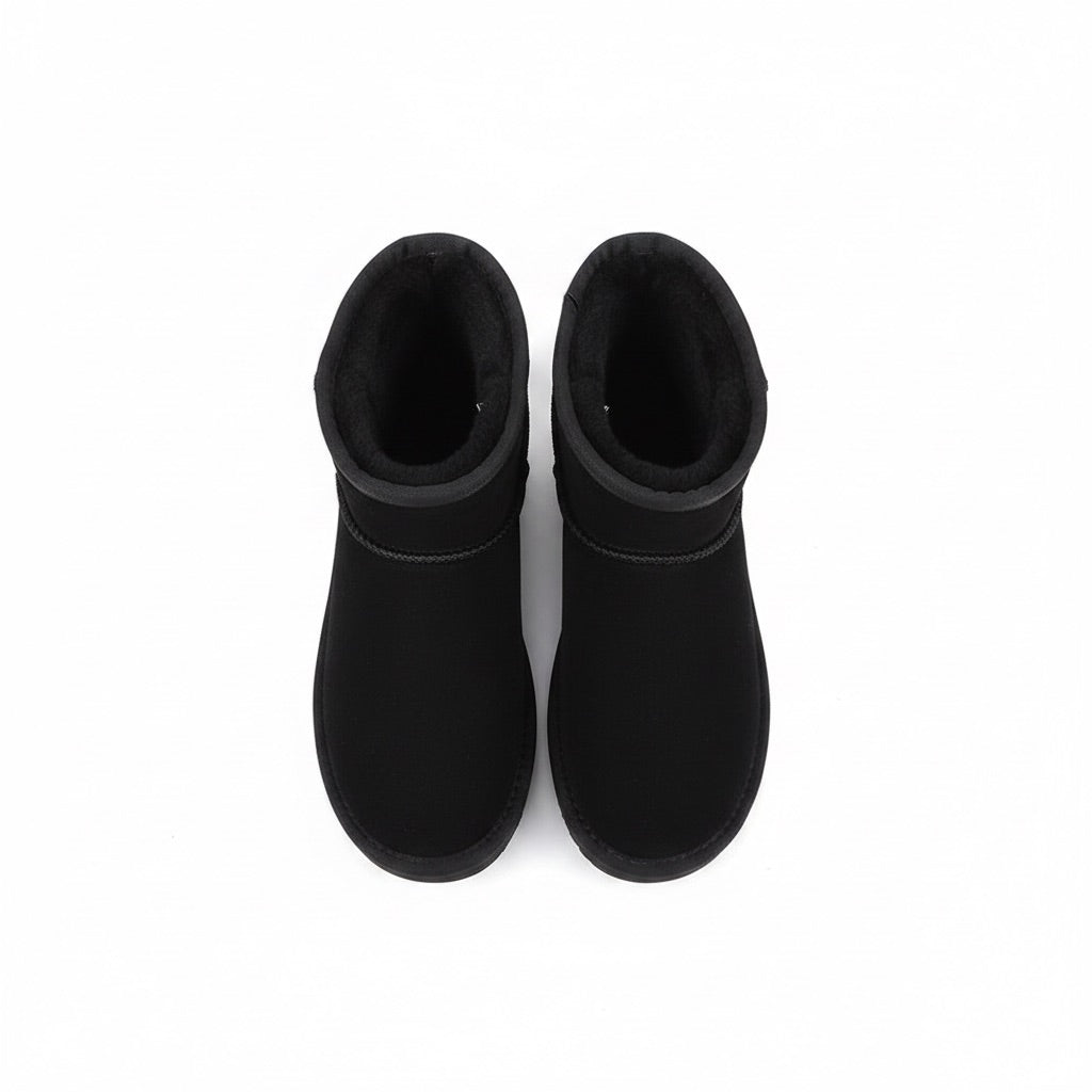 Winterstiefel Damen gefüttert – Kurze Boots mit Plüschfutter – Flatlay