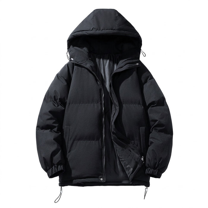 Pufferjacke Herren mit Kapuze oversized – wattierte Winterjacke – Vorderansicht