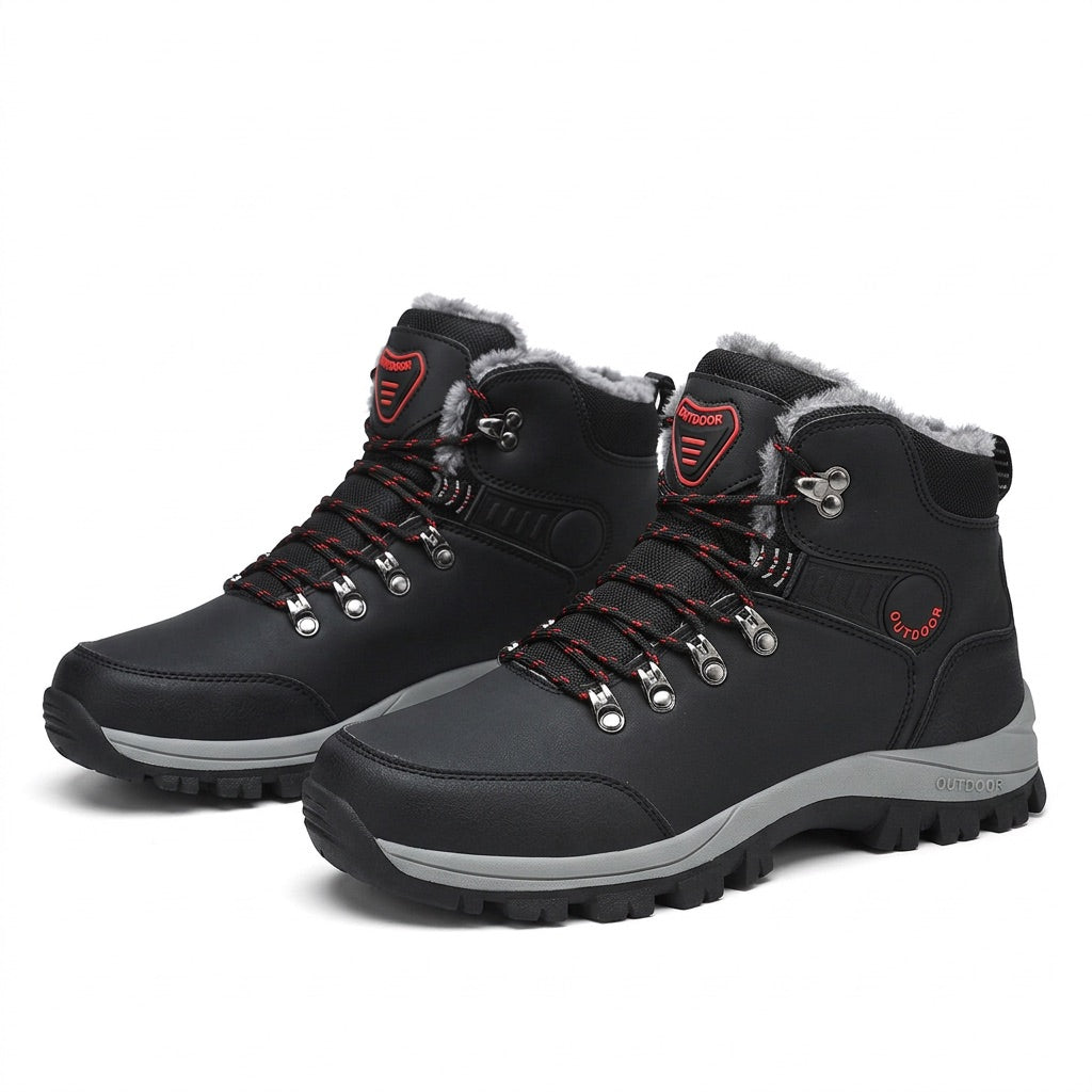 Wanderstiefel Herren warm gefüttert – Winterboots zum Schnüren – Vorderansicht