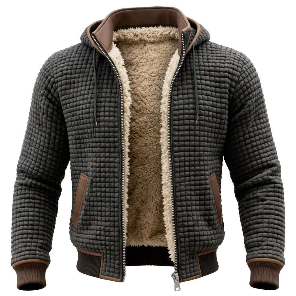 Herren Steppjacke mit Reißverschluss und Stehkragen – Vorderansicht