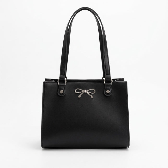 Handtasche Damen mit Schleife – Schultertasche mit viel Stauraum – Vorderansicht