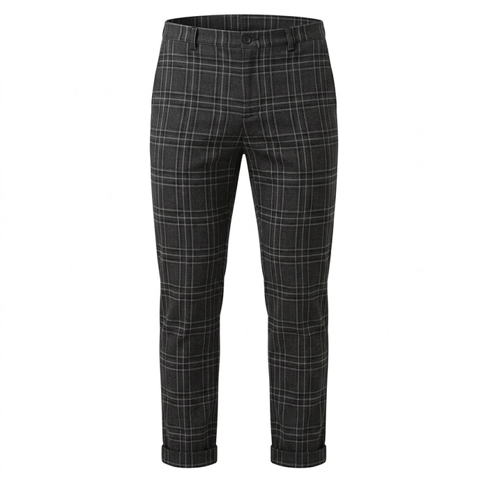 Leichte Karo Jogger Herren – Freizeithose mit Tunnelzug – Vorderansicht
