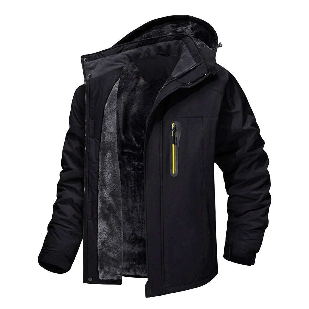 Wasserabweisende Winterjacke mit Fleecefutter für Herren – Vorderansicht