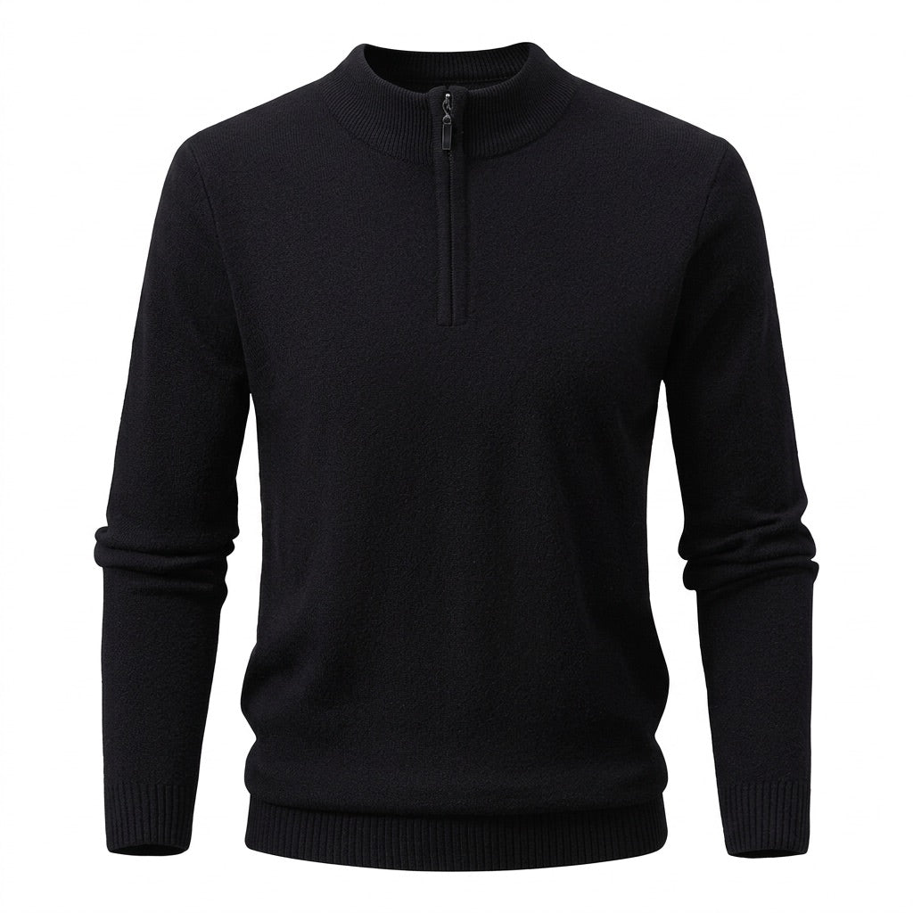 Troyer Pullover Herren – Strick mit Reißverschluss – Vorderansicht