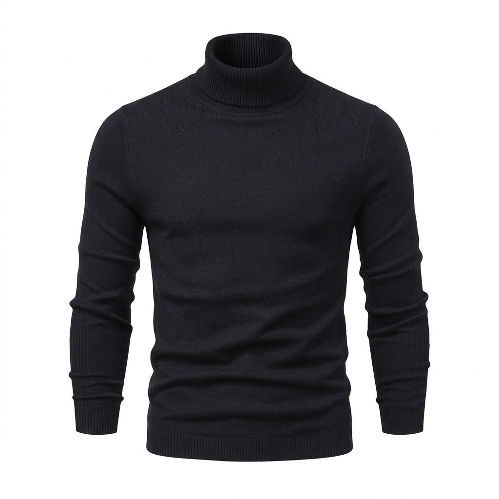 Rollkragenpullover Herren Slim Fit – Feinstrick in vielen Farben – Vorderansicht