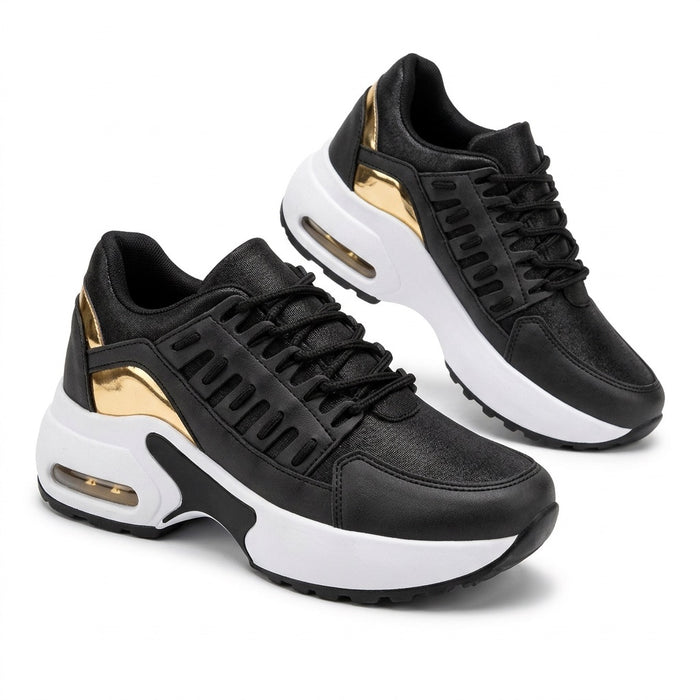 Keil-Sneaker Damen – Sportschuhe mit Keilabsatz – Vorderansicht