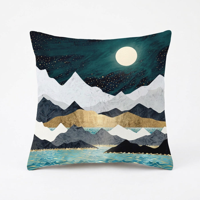 Kissenbezug Berglandschaft 45 x 45 cm – Kissenhülle mit Kunstdruck – Vorderansicht