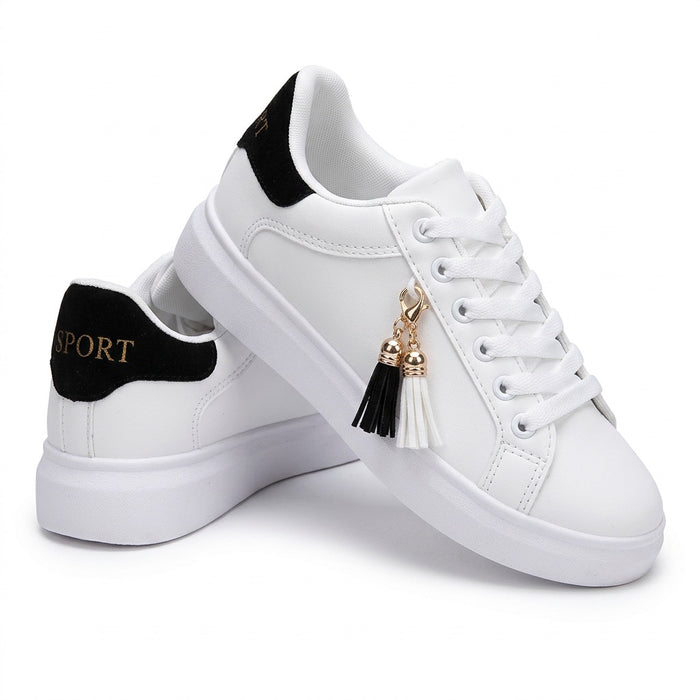 Sneaker Damen mit Zierelement – leichte Freizeitschuhe – Vorderansicht