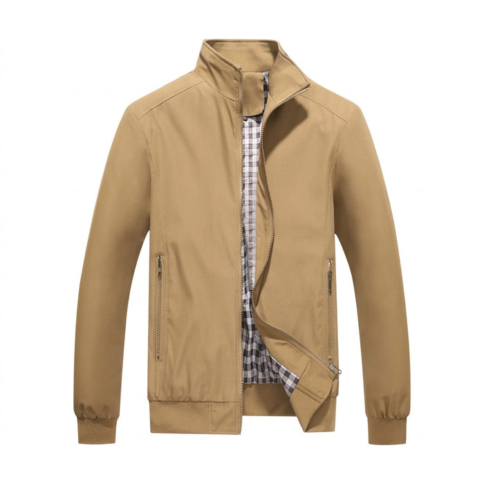 Freizeitjacke Herren – leichte Übergangsjacke mit Stehkragen – Vorderansicht