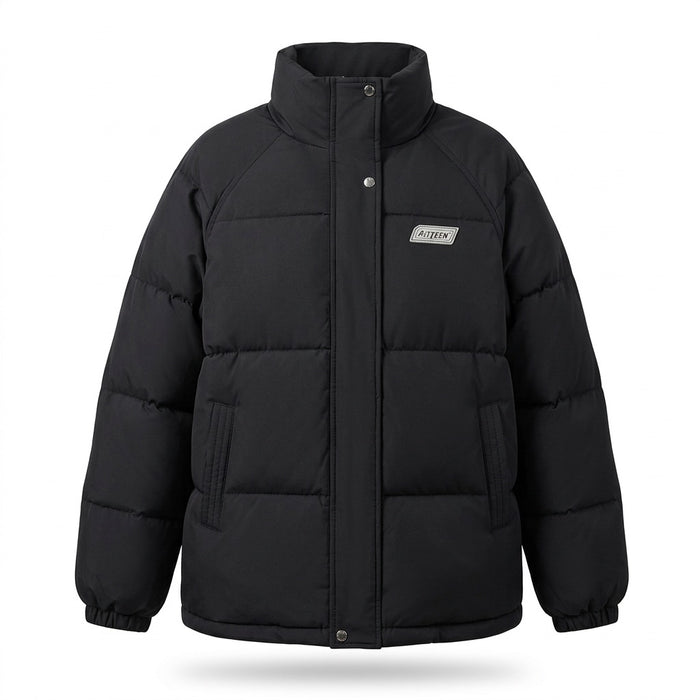 Pufferjacke Damen kurz oversized – gesteppte Winterjacke – Vorderansicht