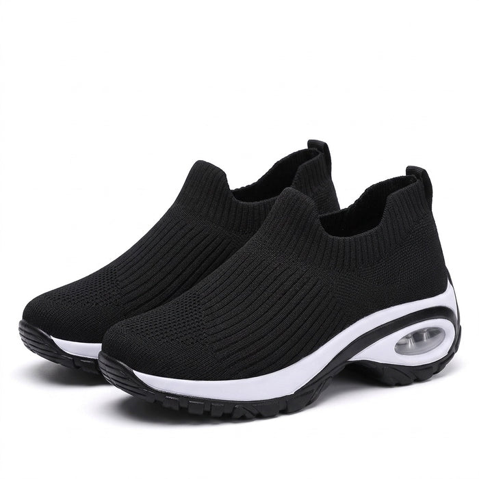 Slip-on Sneaker Damen mit Luftpolster-Sohle – Strick-Sneaker – Vorderansicht