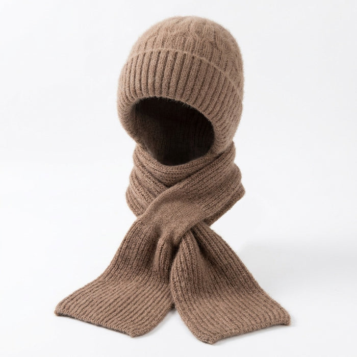 Mütze & Schal Set Damen gefüttert – Strickset für den Winter – Vorderansicht