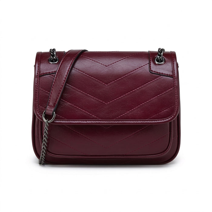 Schultertasche Damen gesteppt – Handtasche in Lederoptik – Vorderansicht