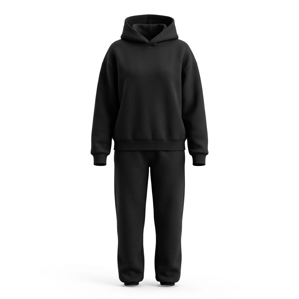 Hausanzug Damen Oversize – Hoodie und Hose als Zweiteiler – Vorderansicht