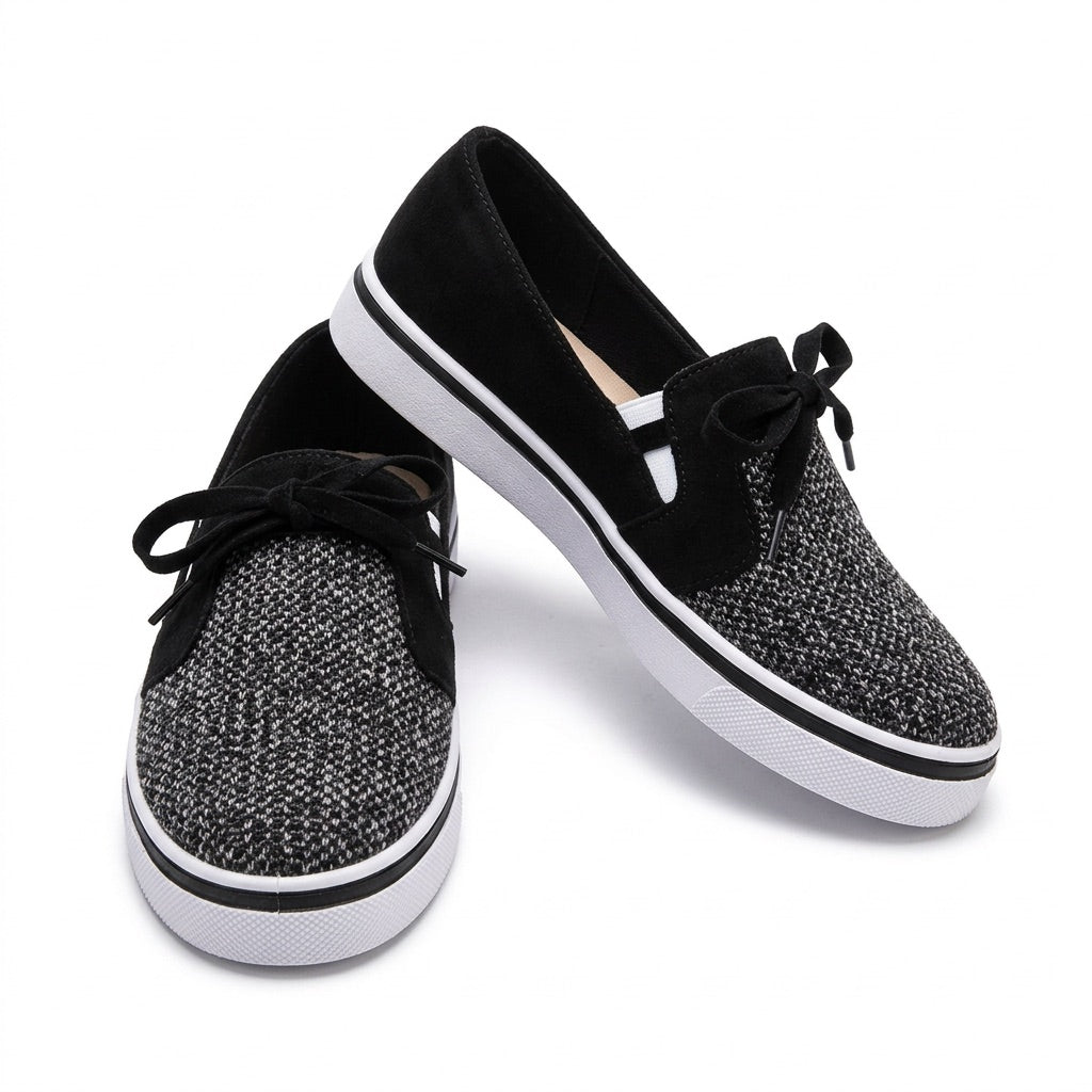 Canvas Sneaker Damen – flache Freizeitschuhe – Vorderansicht