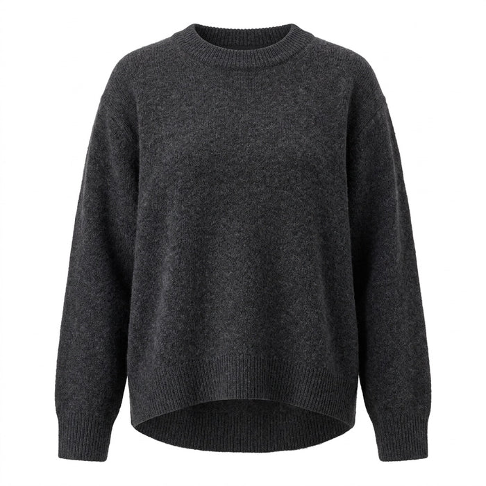 Pullover Damen Rundhals oversized – weicher Strickpullover – Vorderansicht