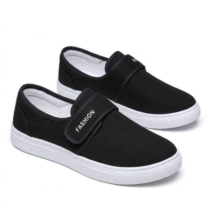Sneaker Herren mit Klettverschluss – Canvas Freizeitschuhe – Vorderansicht