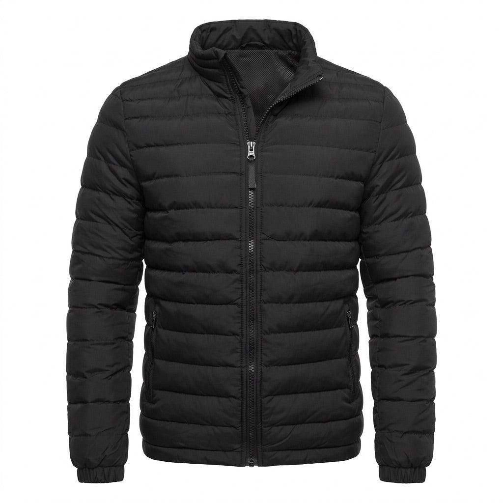 Steppjacke Herren mit Stehkragen – leichte Winterjacke – Vorderansicht