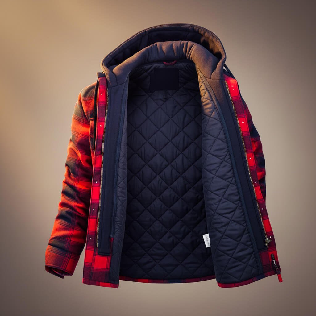 Karierte Jacke Herren mit Kapuze – Ansicht 7