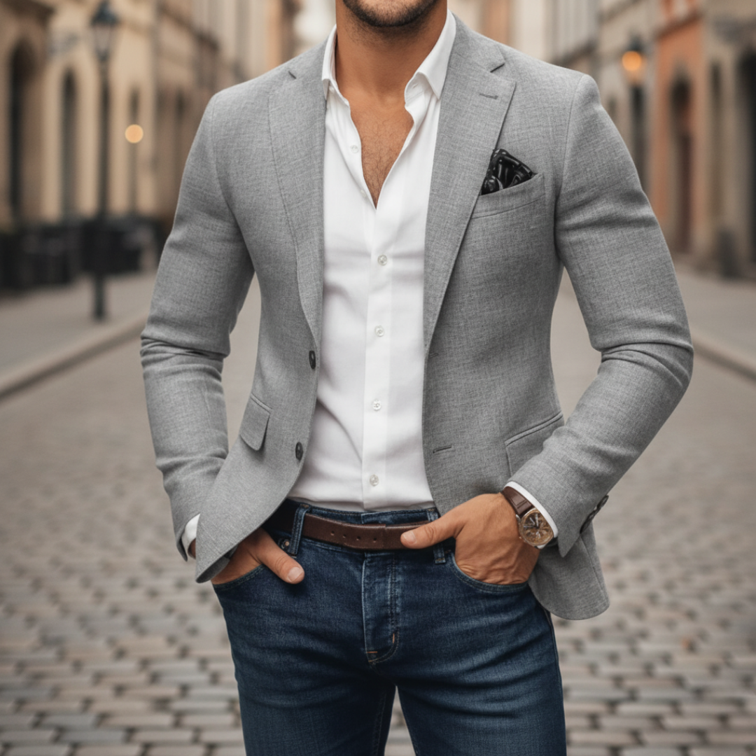 Sakko Herren Slim Fit in Grau