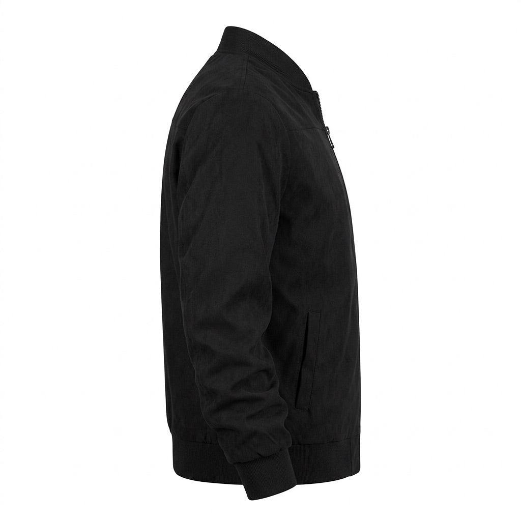 Blouson Herren in Wildlederoptik – mit Stehkragen – Seitenansicht