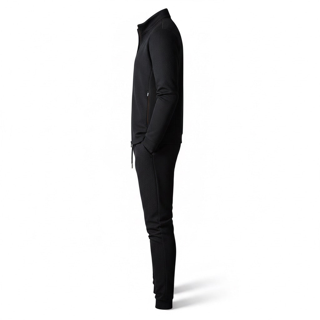 Trainingsanzug Herren mit Stehkragen – Moderner Jogginganzug – Seitenansicht