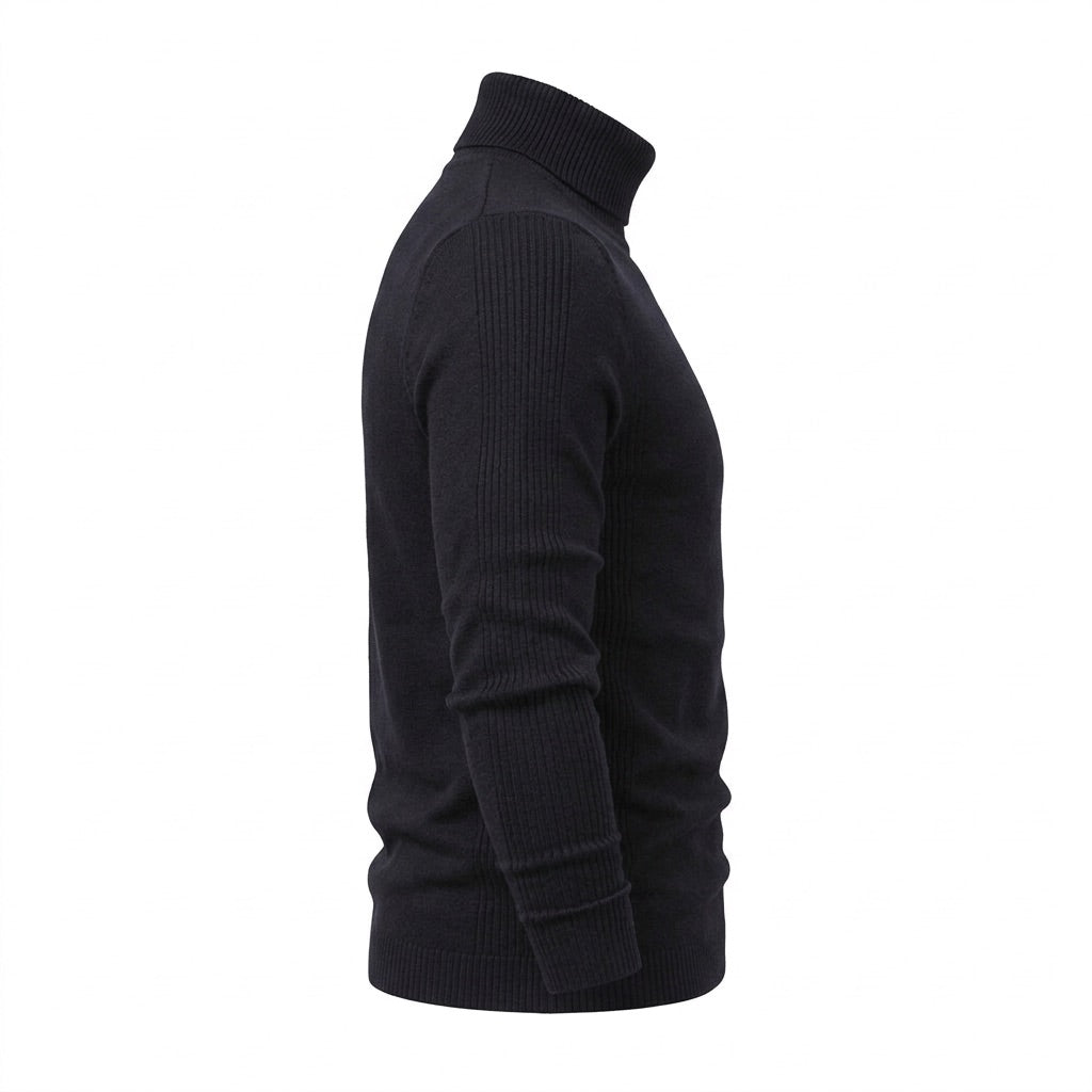 Rollkragenpullover Herren Slim Fit – Feinstrick in vielen Farben – Seitenansicht